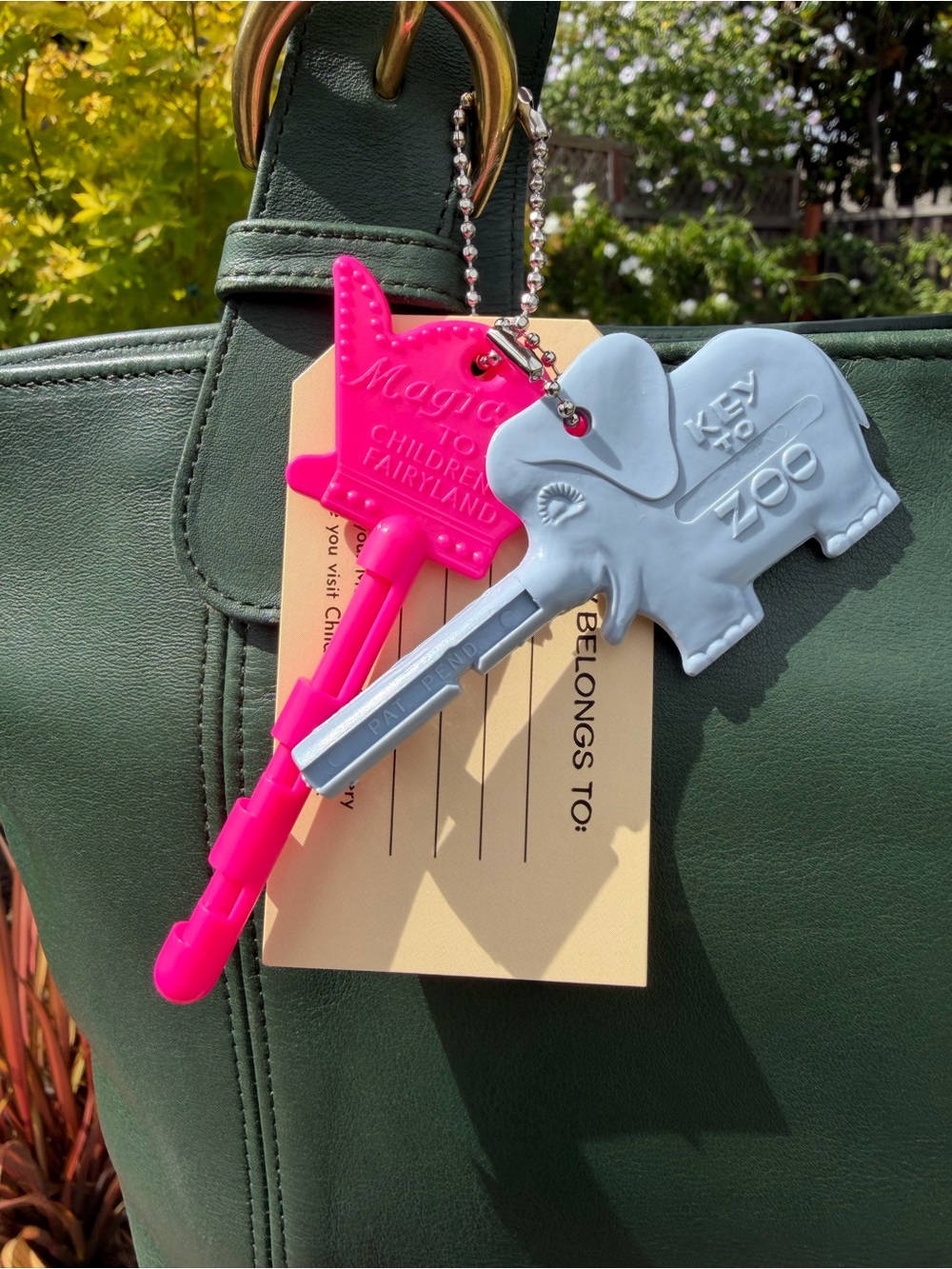 Bay Area Oakland Bag Charms - Fairyland Magic Key and Oakland Zoo Key